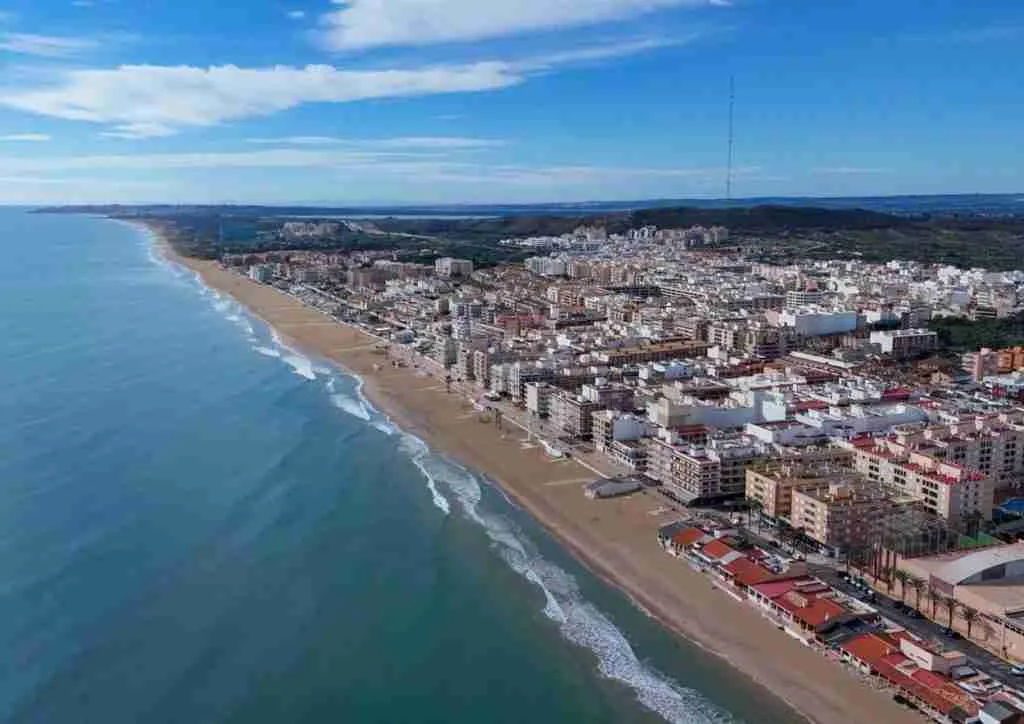 Long sandy beach at Guardamar del Segura, Costa Blanca South, Spain